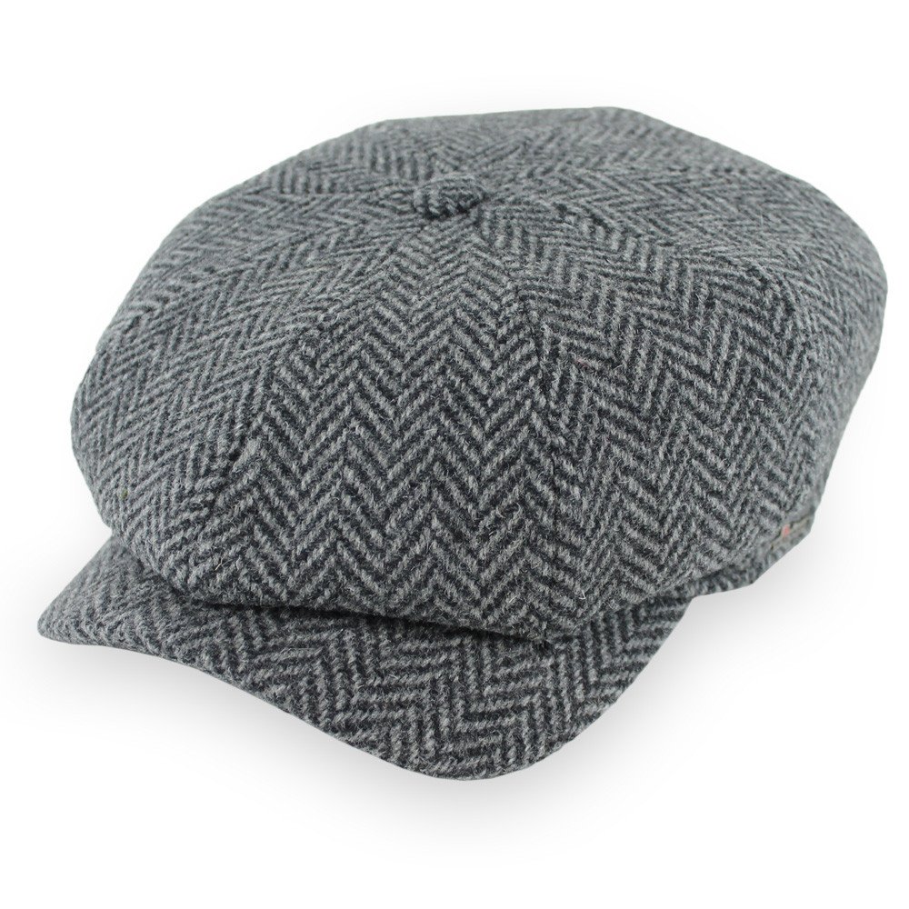 Herringbone Wool Newsboy Cap